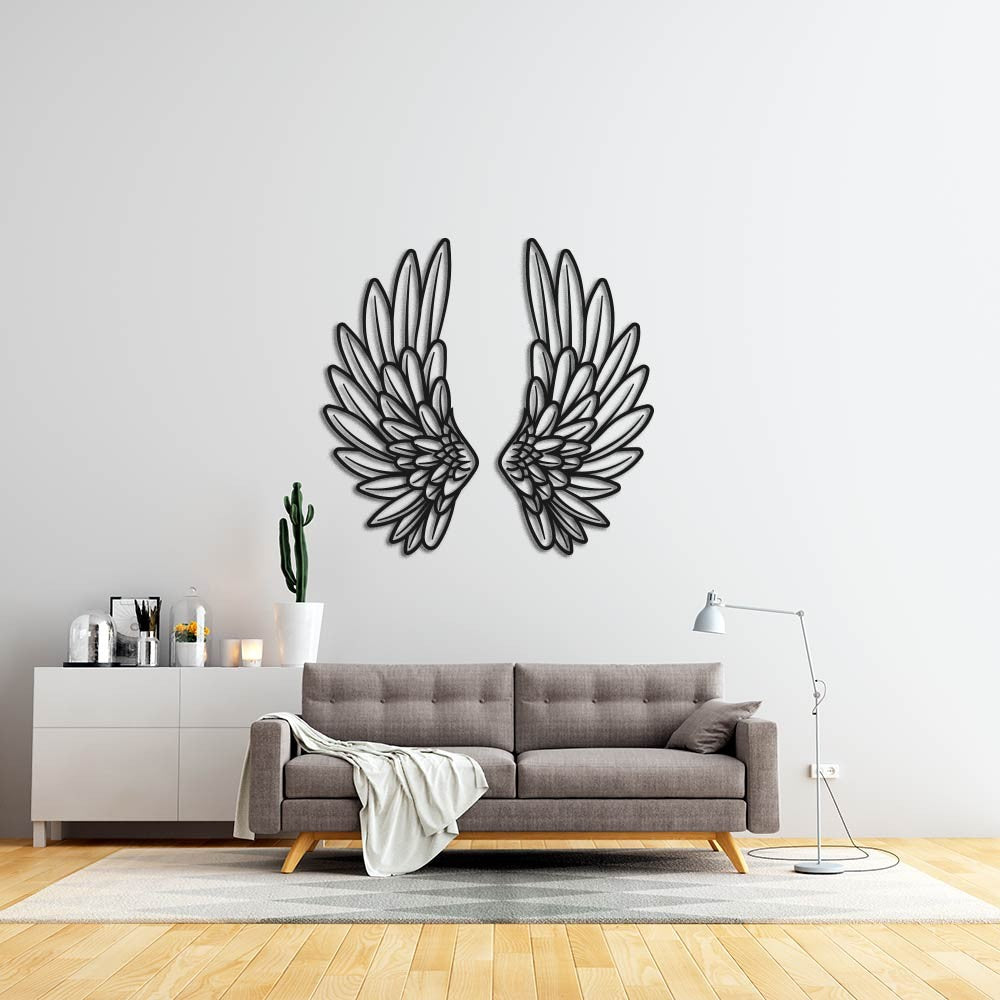 Alas de ángel 01 de madera para decoración de pared