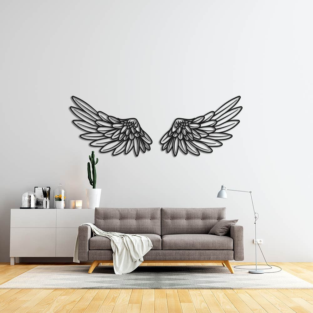 Alas de ángel 01 de madera para decoración de pared