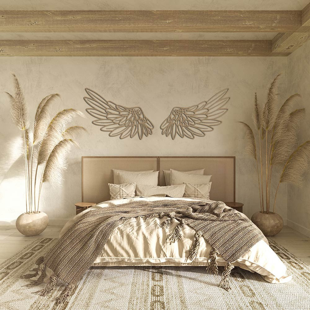 Alas de ángel 01 de madera para decoración de pared