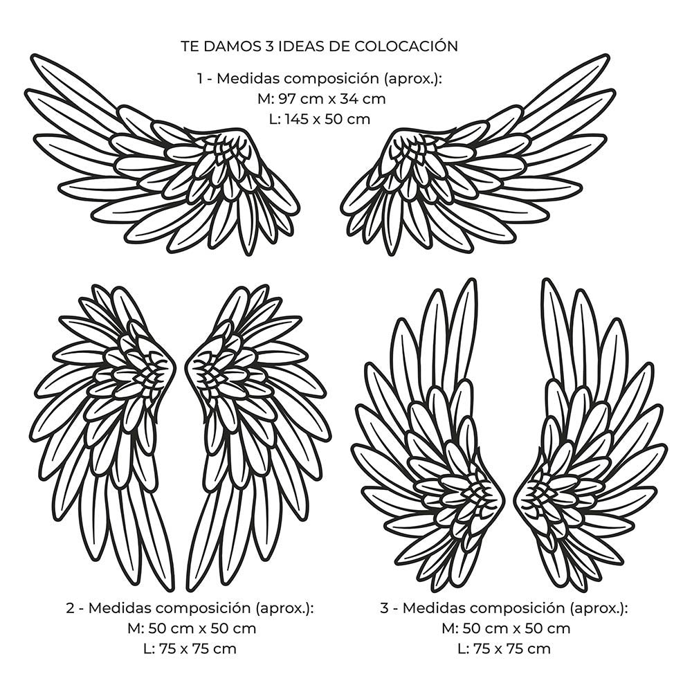 Alas de ángel 01 de madera para decoración de pared