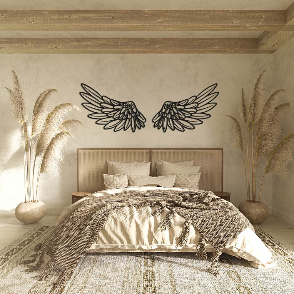 Alas de ángel 01 de madera para decoración de pared