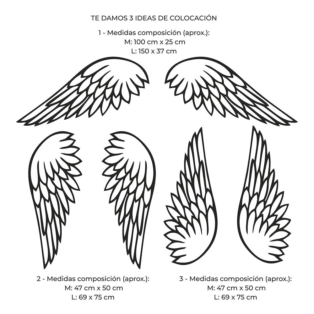 Alas de ángel 02 de madera para decoración de pared