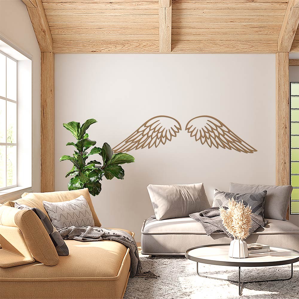 Alas de ángel 02 de madera para decoración de pared
