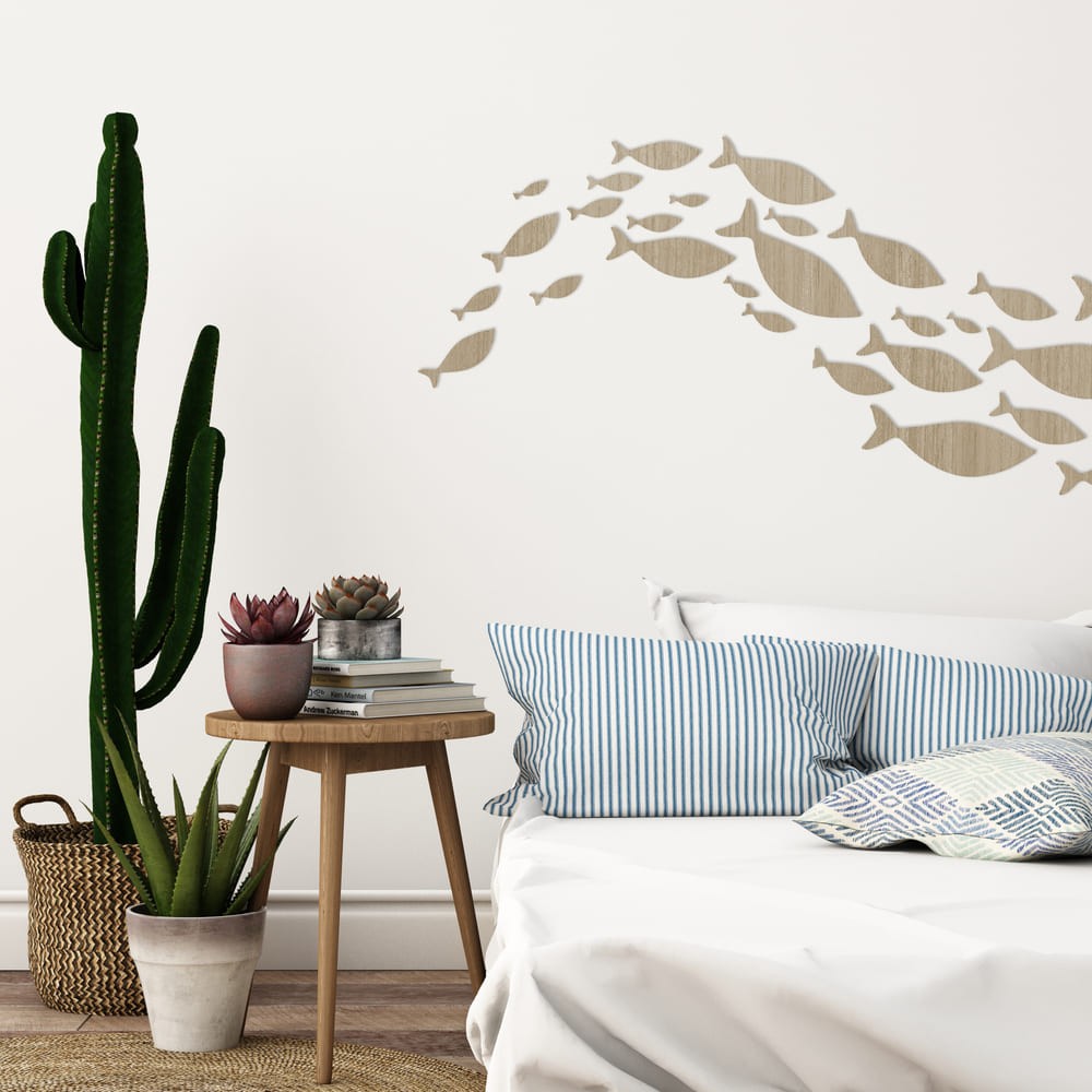 Peces de madera para decoración de paredes