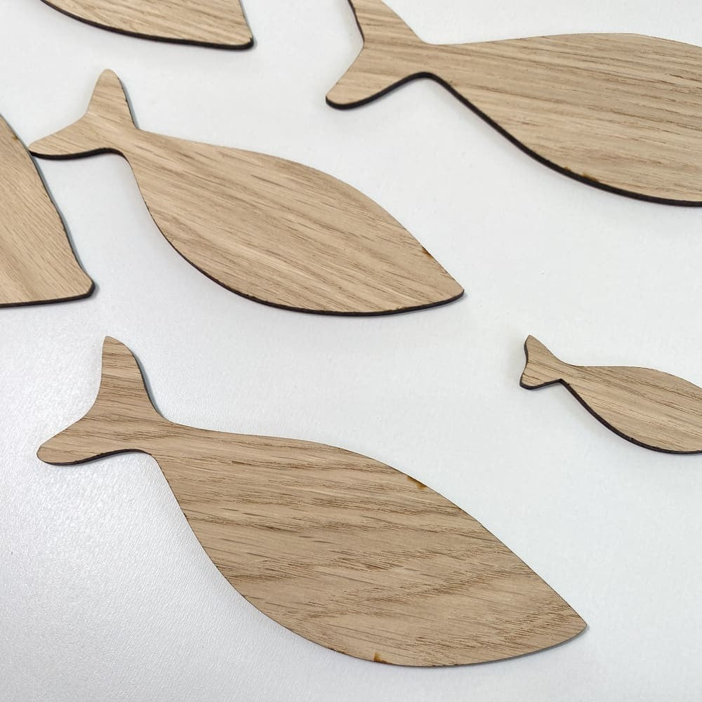Peces de madera para decoración de paredes