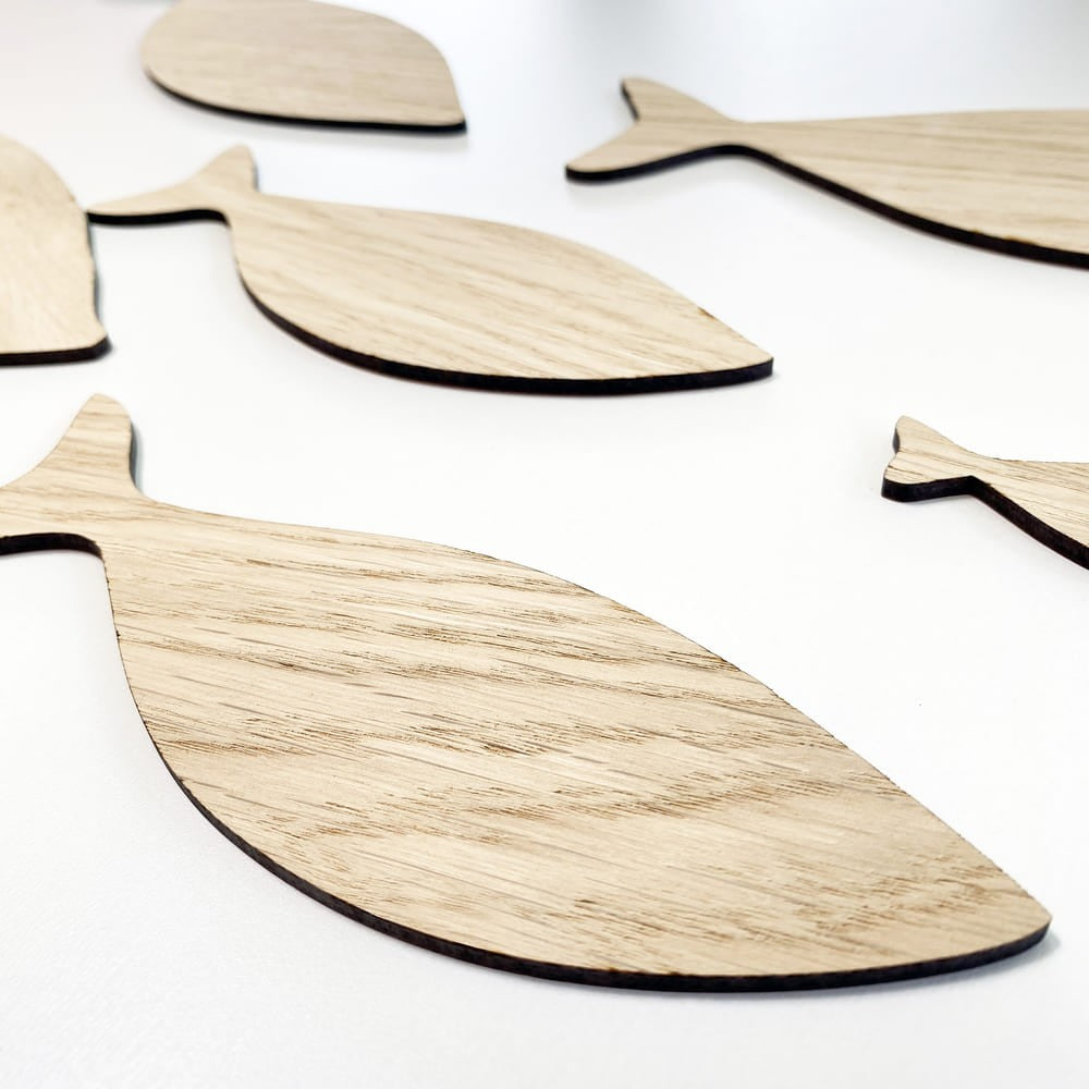 Peces de madera para decoración de paredes