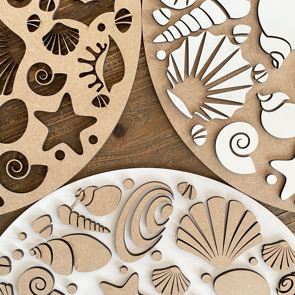 Cuadro madera MAR conchas
