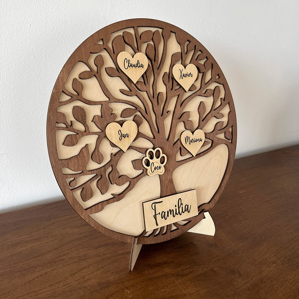 Árbol genealogico personalizado de madera