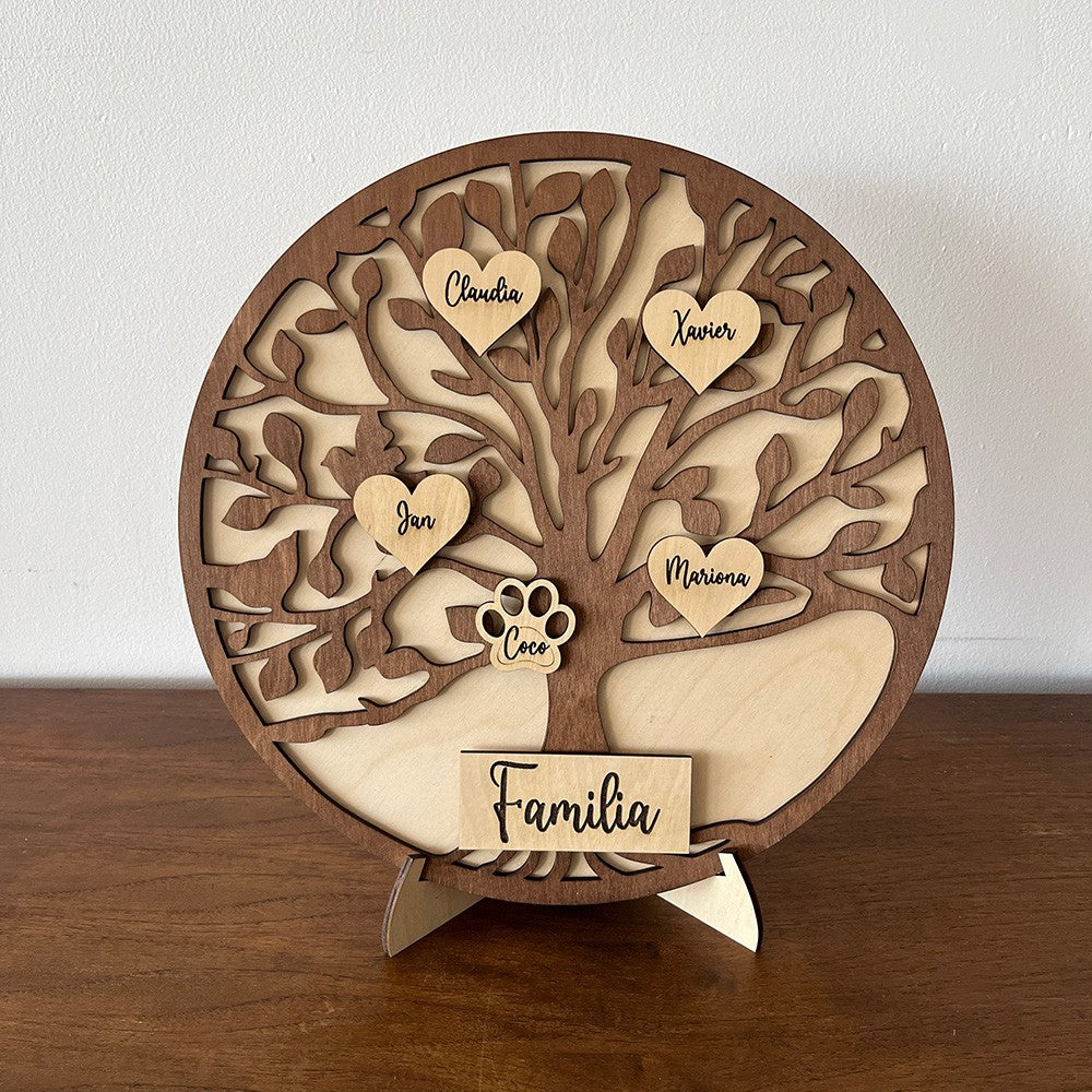 Árbol genealogico personalizado de madera