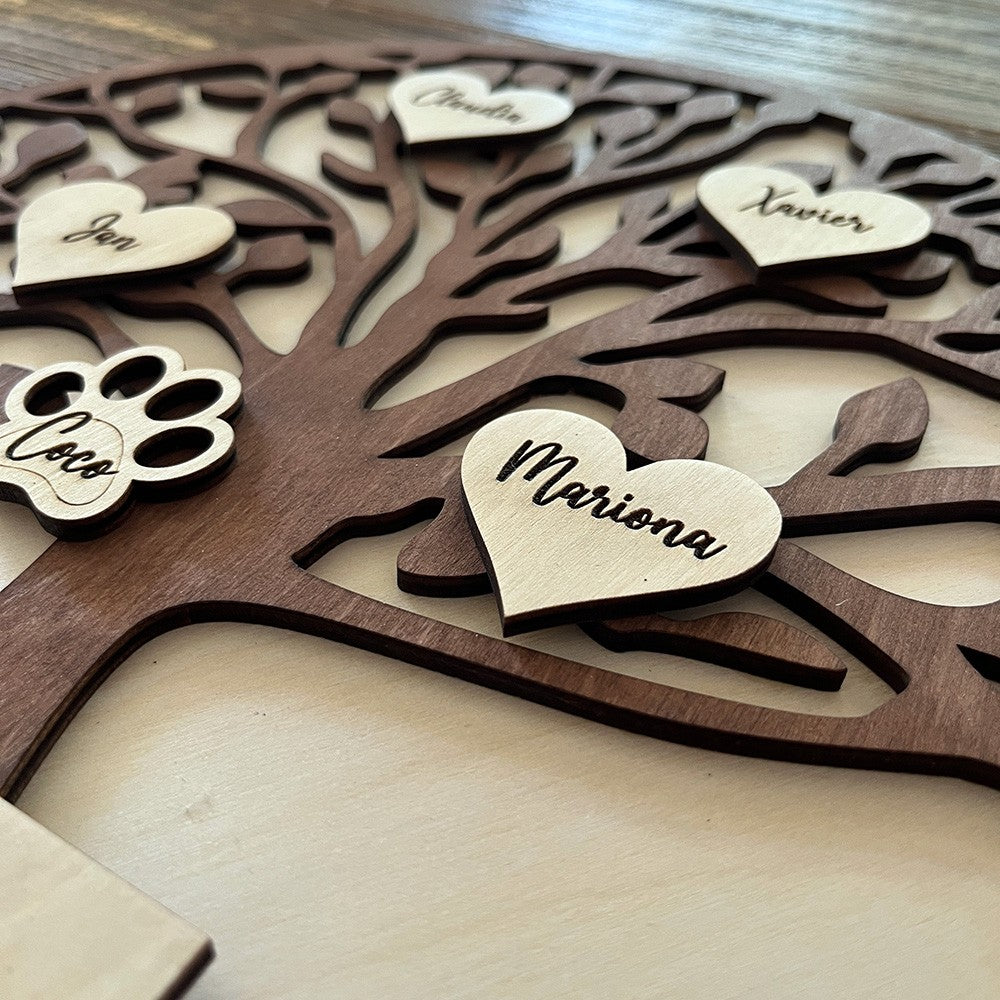 Árbol genealogico personalizado de madera