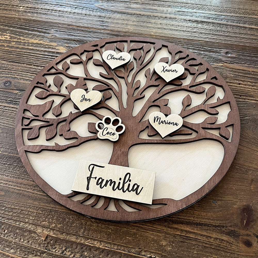 Árbol genealogico personalizado de madera