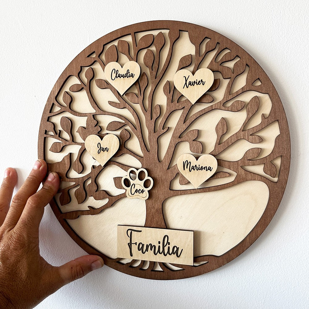 Árbol genealogico personalizado de madera