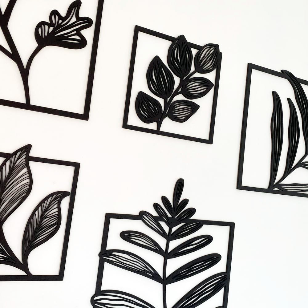 Conjunto 3 cuadros de madera BOTANIK