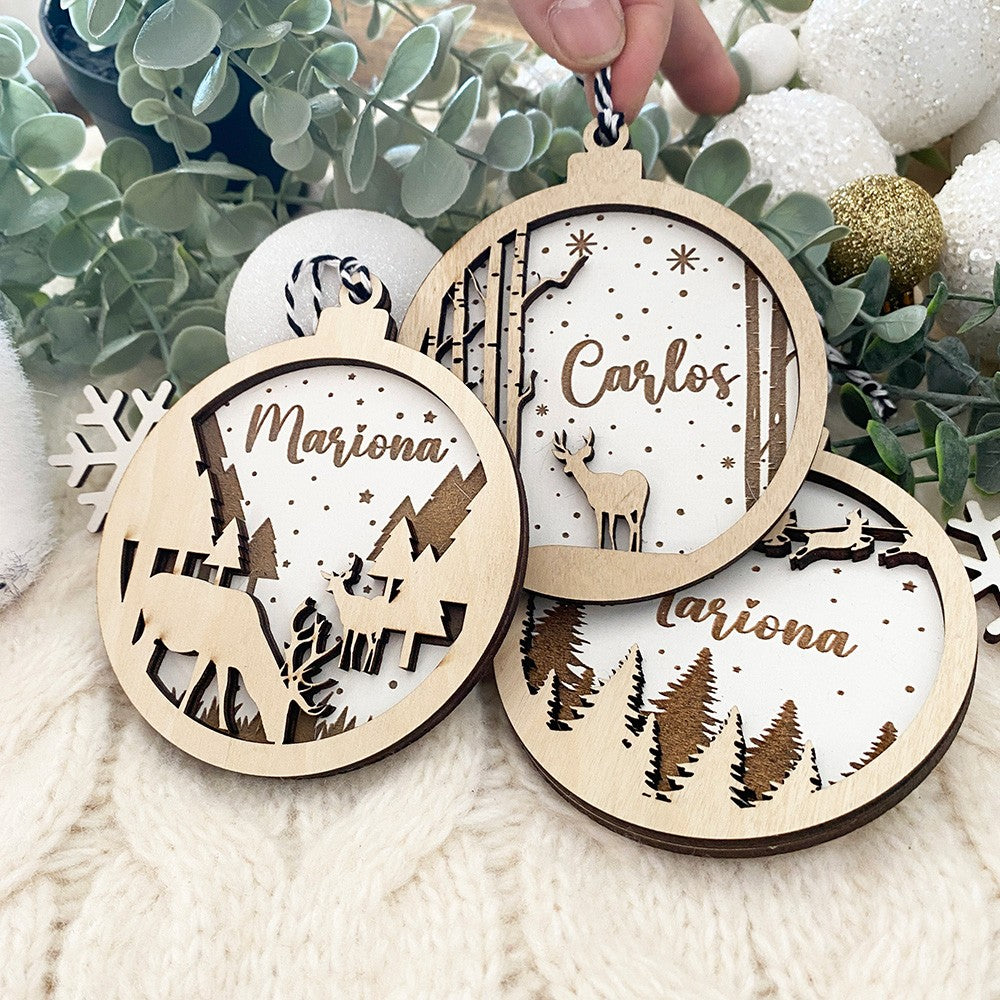 Adorno de madera Alpino Noel