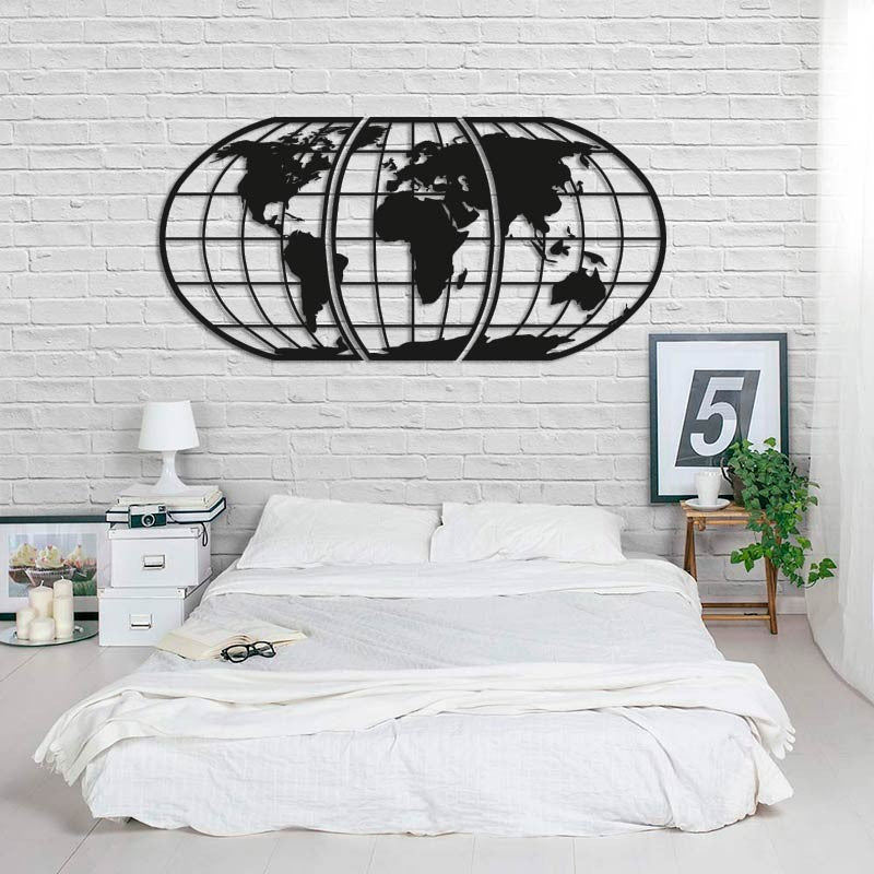 Mapamundi globo de madera para pared