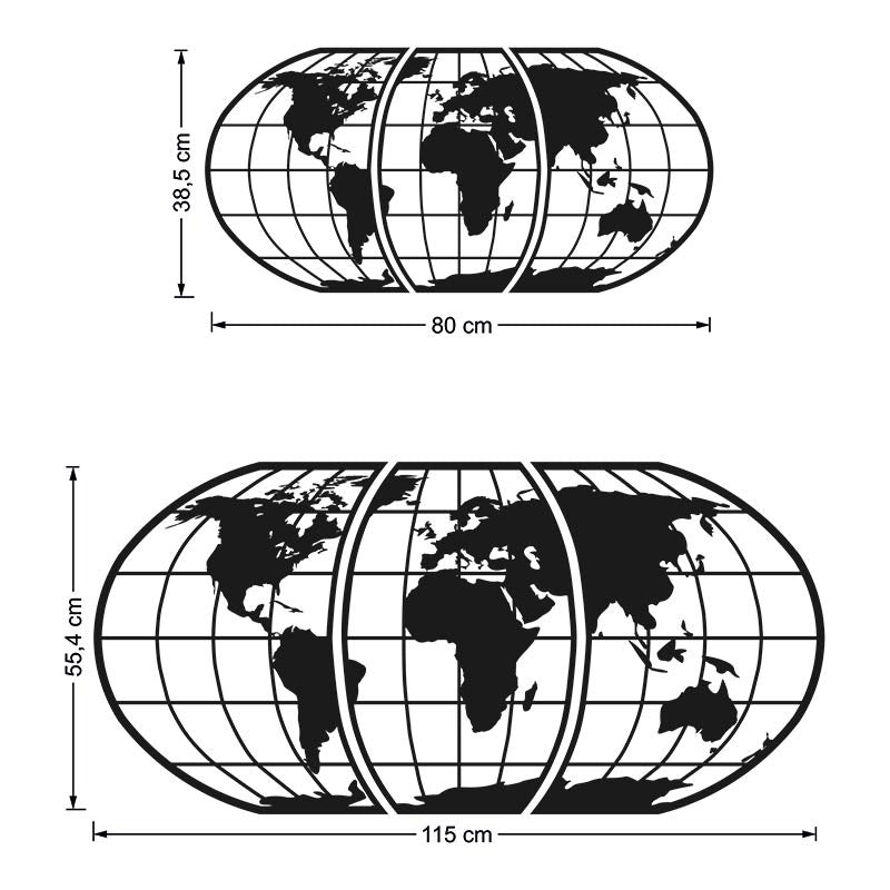 Mapamundi globo de madera para pared