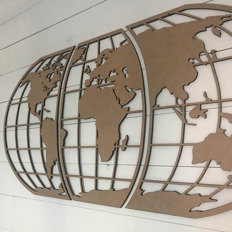 Mapamundi globo de madera para pared