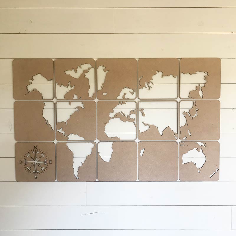 Mapamundi cuadros de madera para pared
