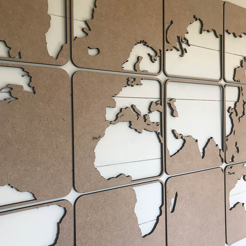 Mapamundi cuadros de madera para pared