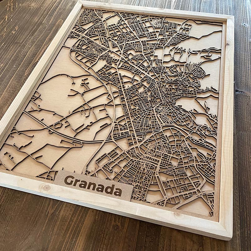 Mapa ubicación personalizada de madera