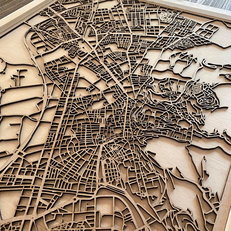 Mapa ubicación personalizada de madera