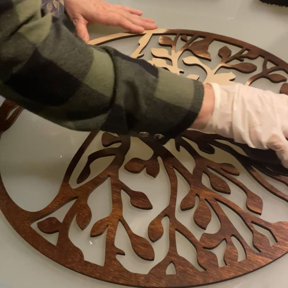 Árbol genealógico personalizado de madera