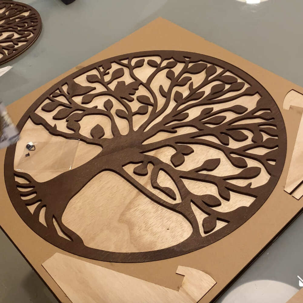 Árbol genealógico personalizado de madera