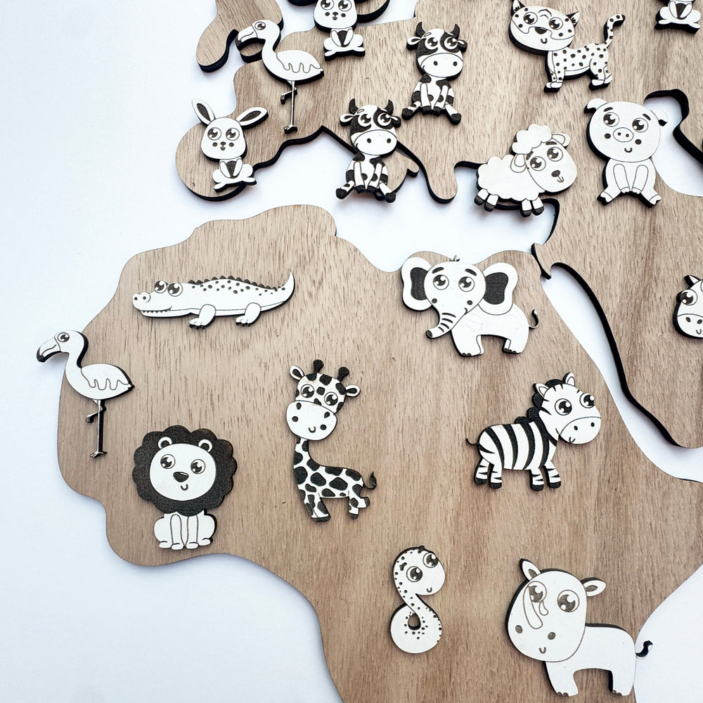 Mapamundi de madera KIDS