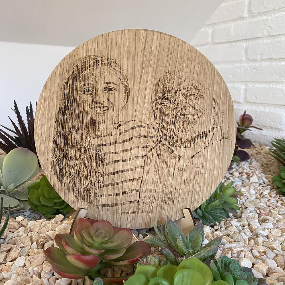 Retrato personalizado en madera