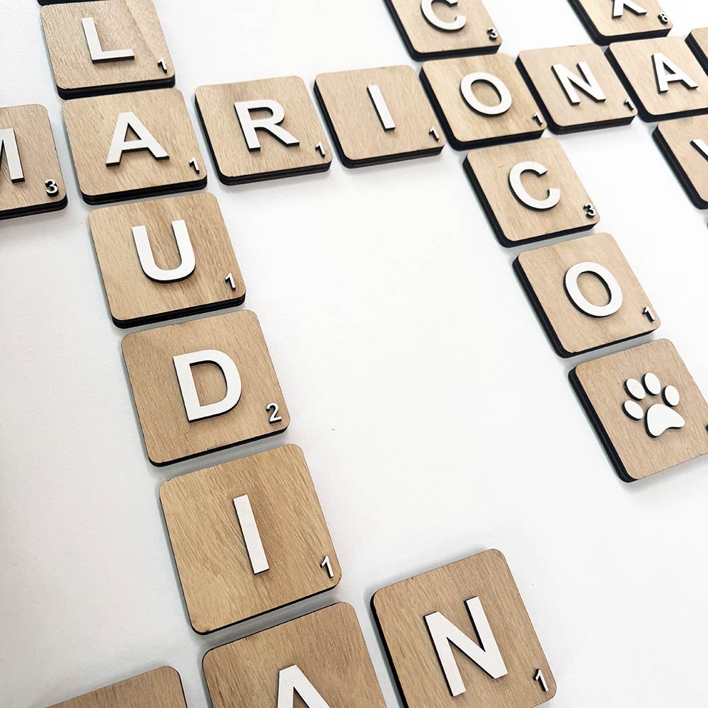 Letra de madera 3D scrabble de 7,5 cm