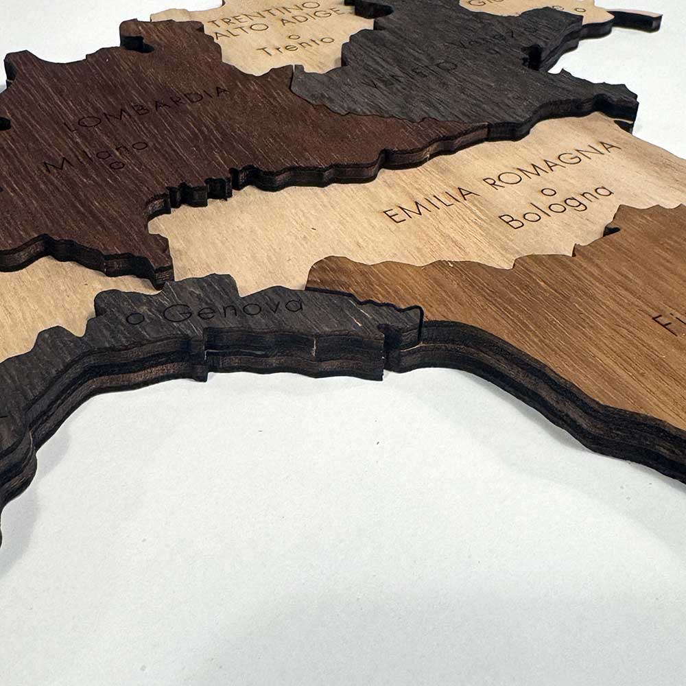 3d wooden Spain Map