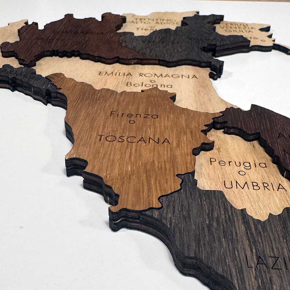 3d wooden Spain Map