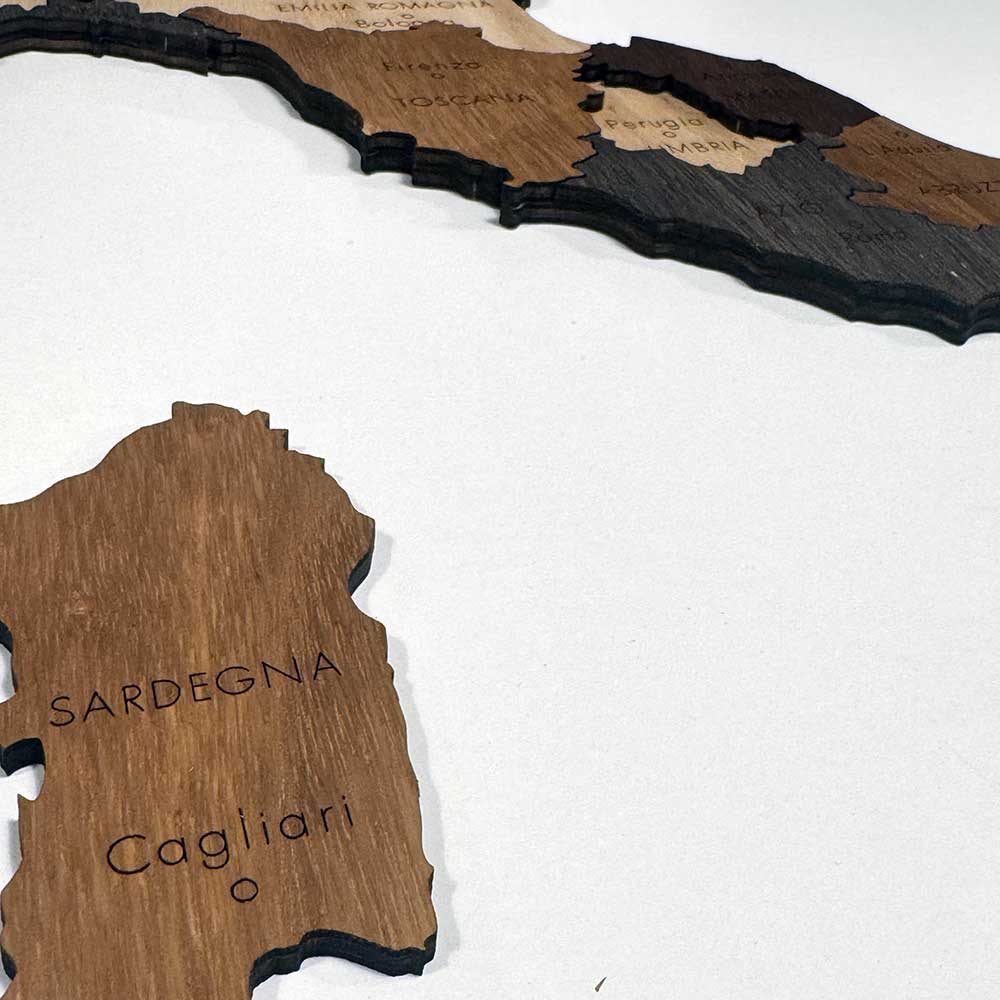 3d wooden Spain Map