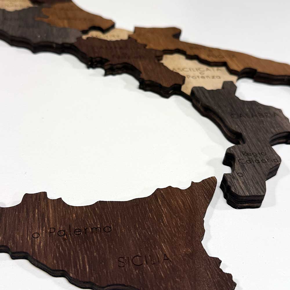 3d wooden Spain Map