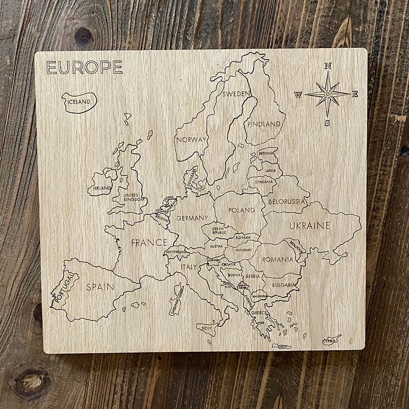 Puzzle mapa de Europa de madera