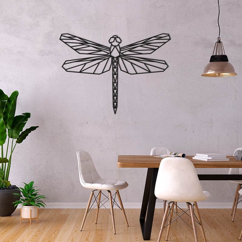 Figura geometrica  libélula madera