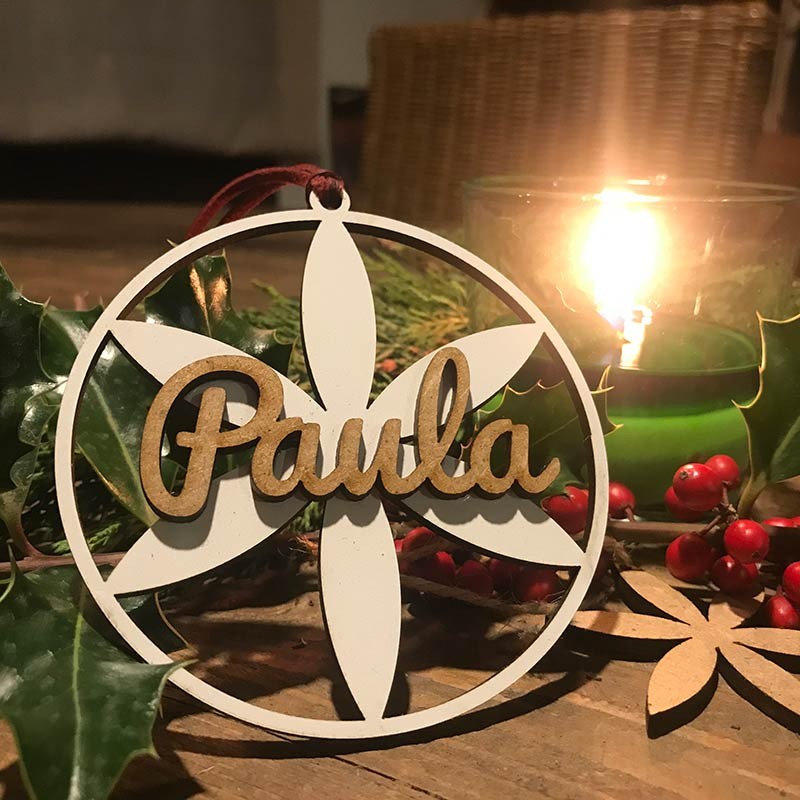 Adorno de navidad personalizado - flor de la vida 2