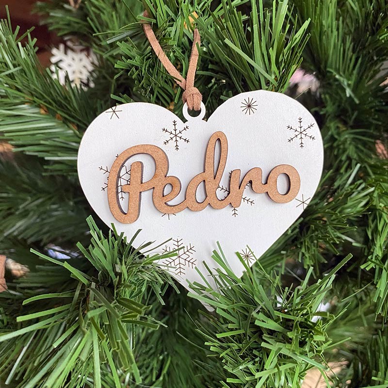 Adorno de navidad personalizado - nórdico corazón