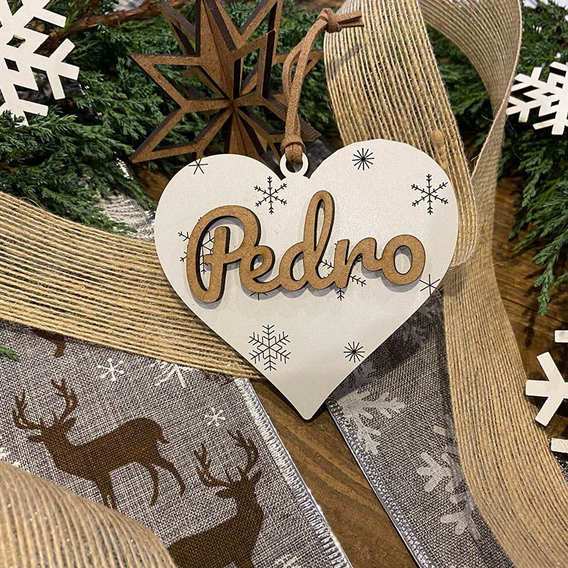 Adorno de navidad personalizado - nórdico corazón