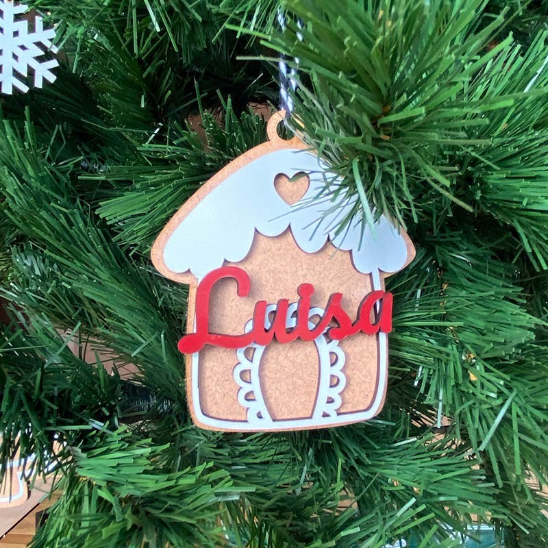 Adorno de navidad personalizado - galleta casita