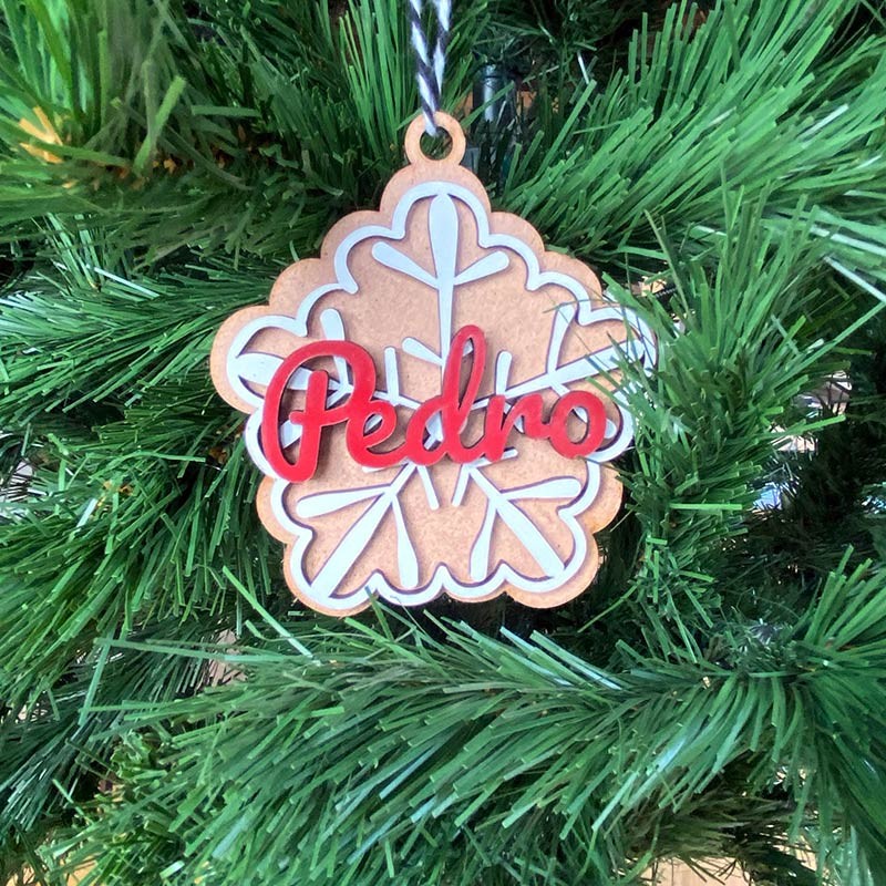 Adorno de navidad personalizado - galleta copo