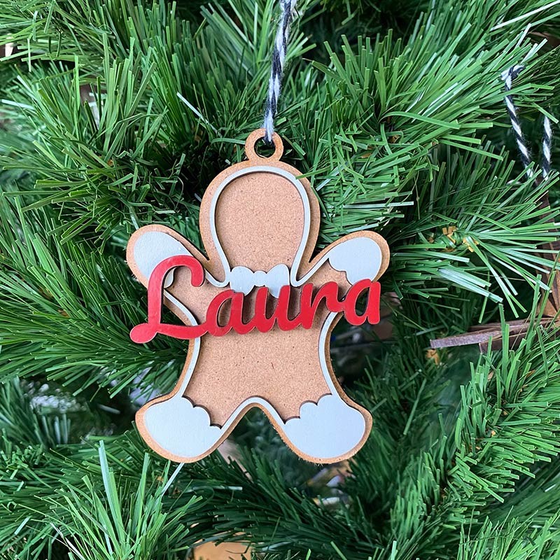 Adorno de navidad personalizado - galleta muñeco