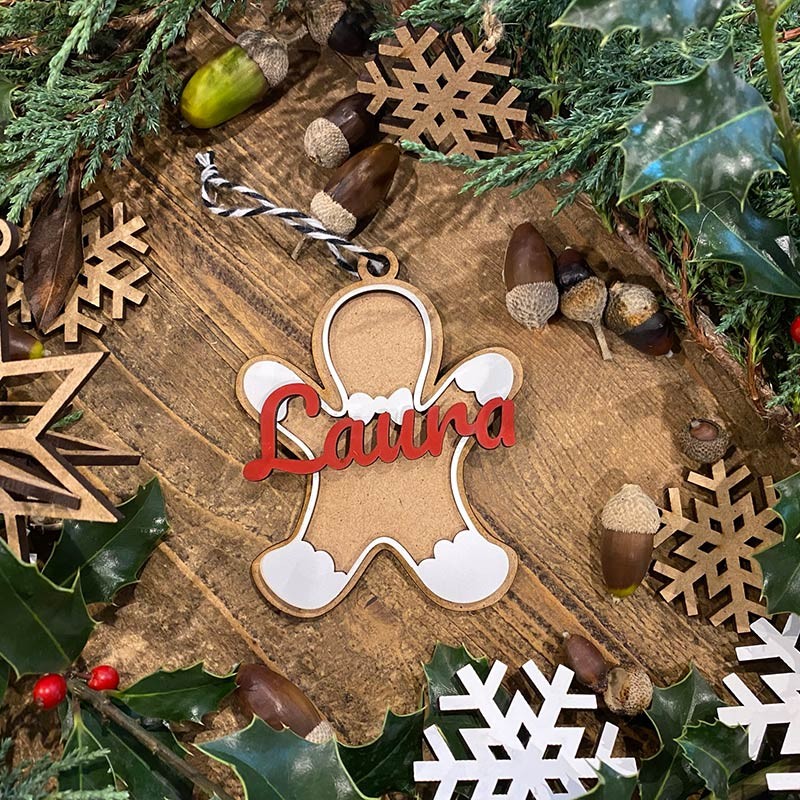 Adorno de navidad personalizado - galleta muñeco