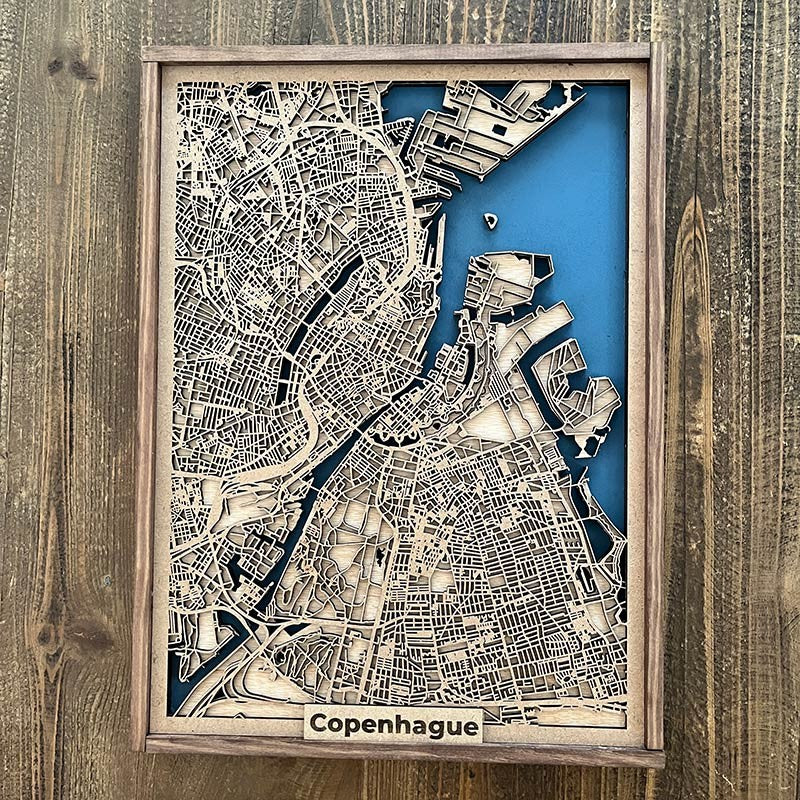 Mapa madera Copenhague