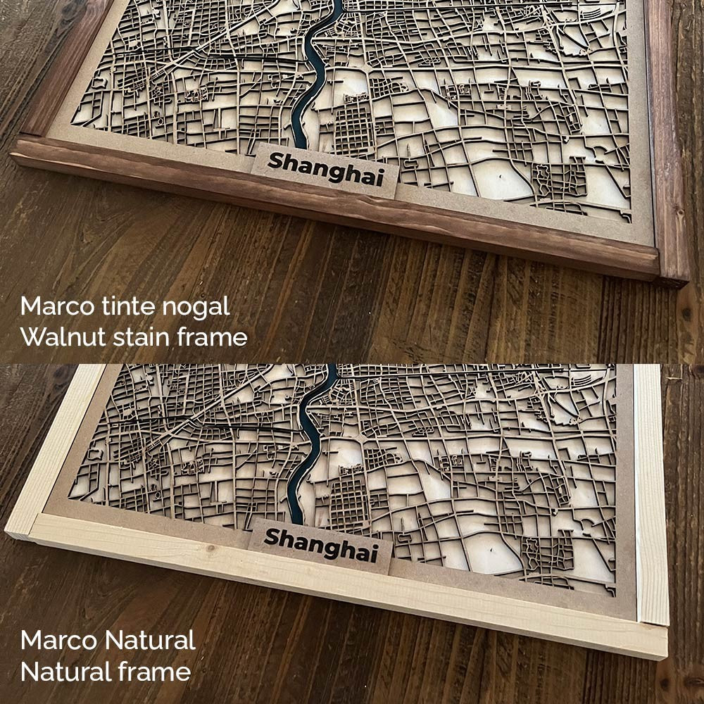 Mapa ubicación personalizada de madera
