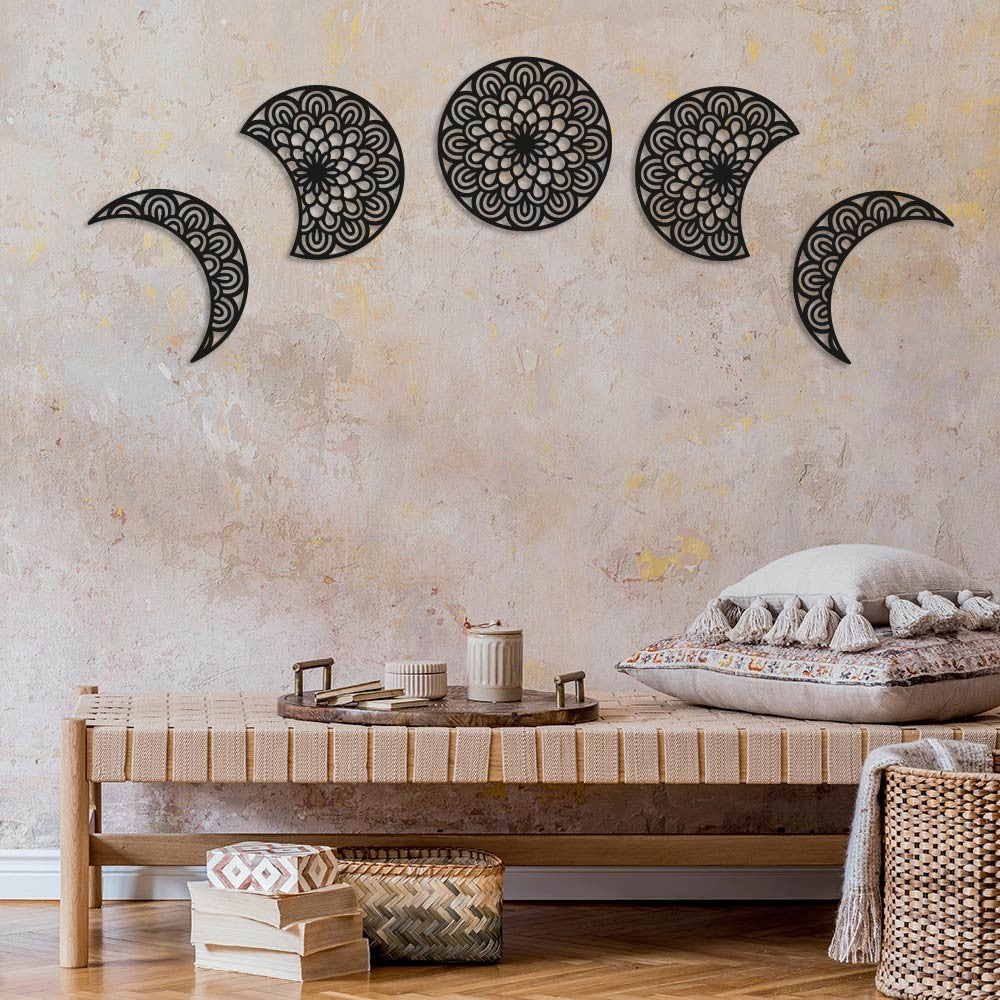 Fase lunar "indra" en madera para decoración de pared