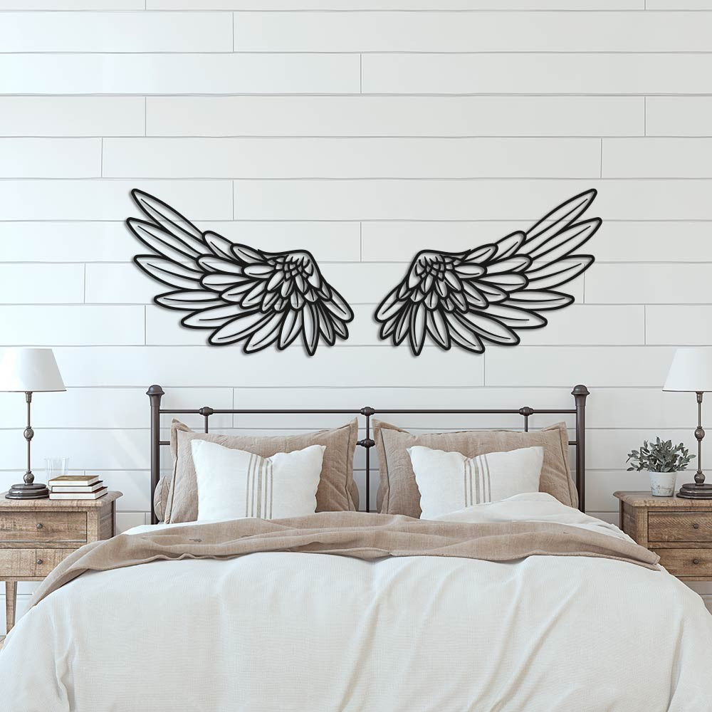 Alas de ángel 01 de madera para decoración de pared