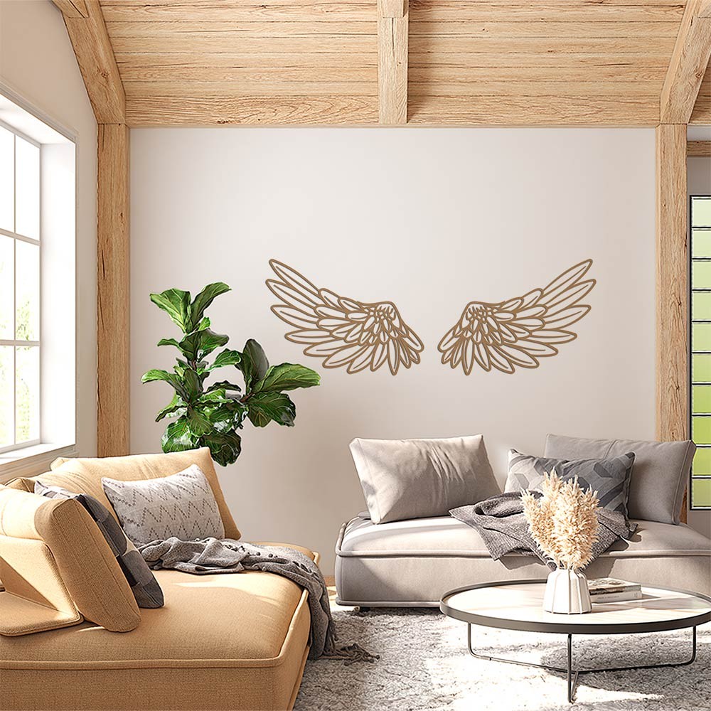 Alas de ángel 01 de madera para decoración de pared