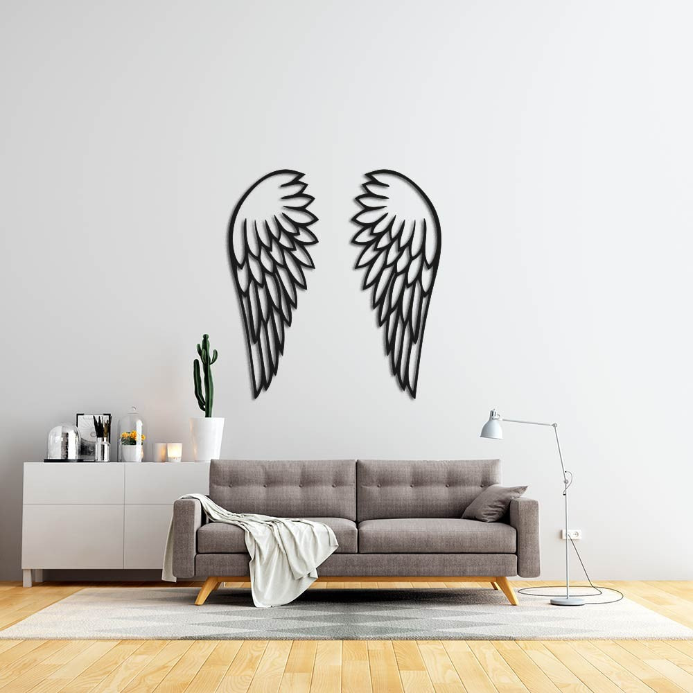 Alas de ángel 02 de madera para decoración de pared