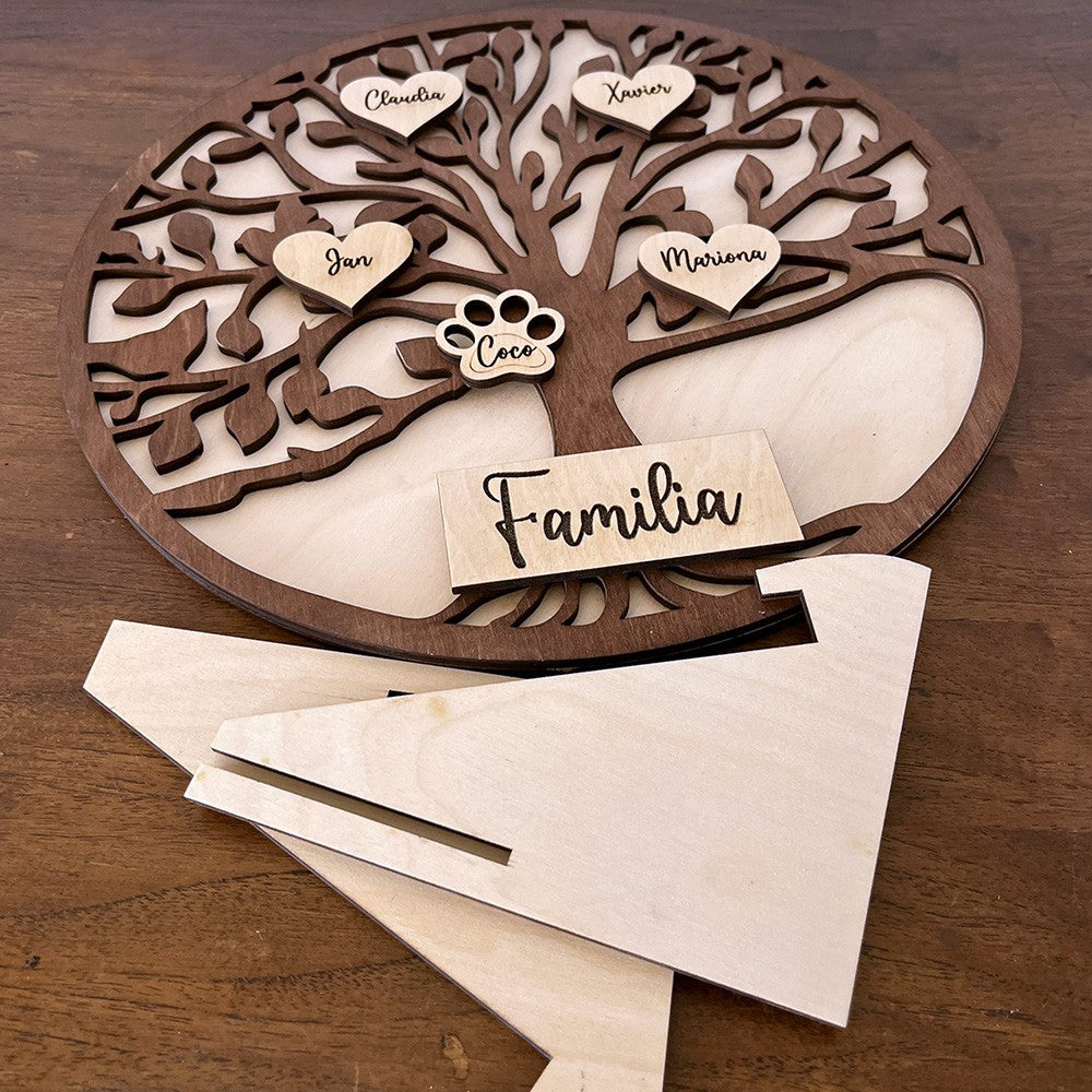 Árbol genealogico personalizado de madera